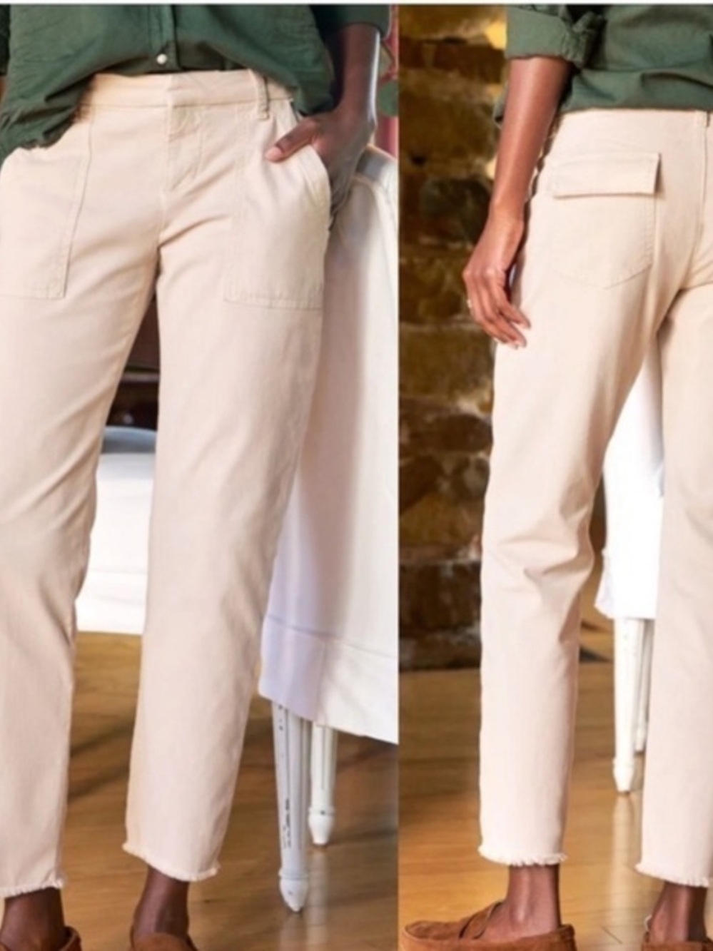 Frank & Eileen Pants Wicklow Chino Italian Cotton in Khaki Cream